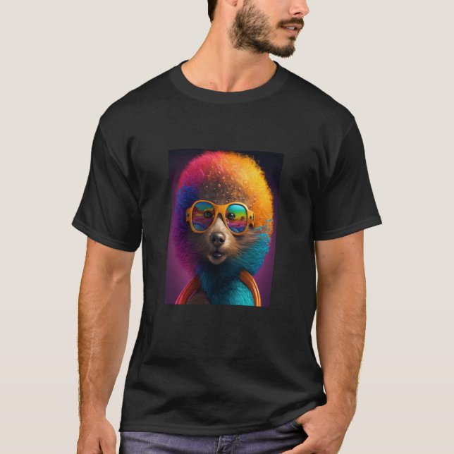 African Otter Pride Pop Black Afro Otter T Shirt (Framsida)
