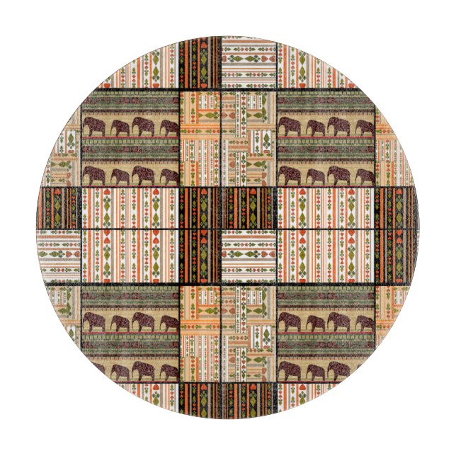 African Patchwork Elephants: Ornamental Struktur (Framsidan)