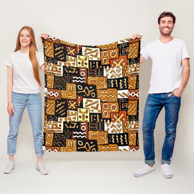 African Patchwork Fleecefilt (På plats)