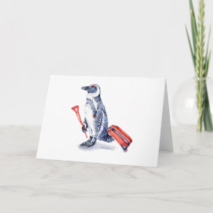 African Penguin med Suitcase Helgkort