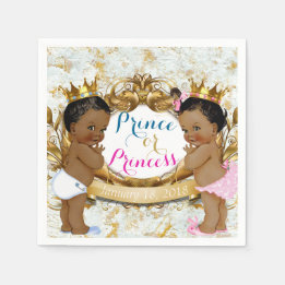 African Prince eller Princess Gender Reveal Napkin Pappersservett