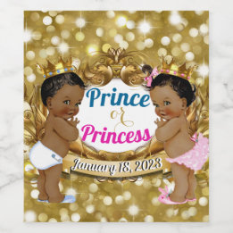 African Prince eller Princess Royal Gender Reveal Vinflaska Etikett