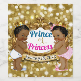 African Prince eller Princess Royal Gender Reveal Vinflaska Etikett