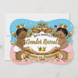 African Prince|Princess Rosa & Blue| Gender Reveal Inbjudningar
