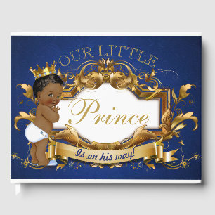African Prince Royal Baby Shower Elegant Gästböcker