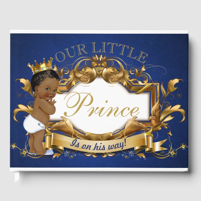 African Prince Royal Baby Shower Elegant Gästböcker (Framsida)