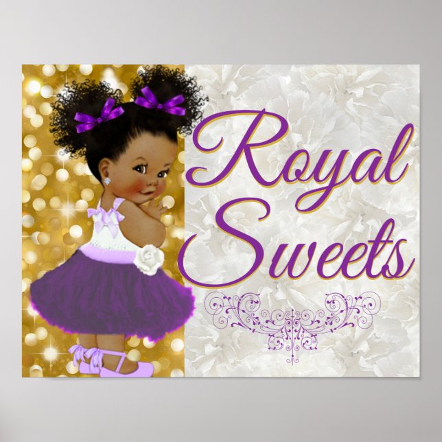African Princess Lila & Guld|Royal Sweets Event Poster (Framsidan)