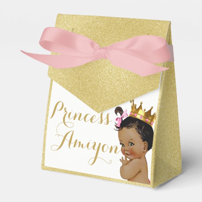 African Princess Rosa & Guld Shimmer Favors Presentaskar (Framsidan Sidan)