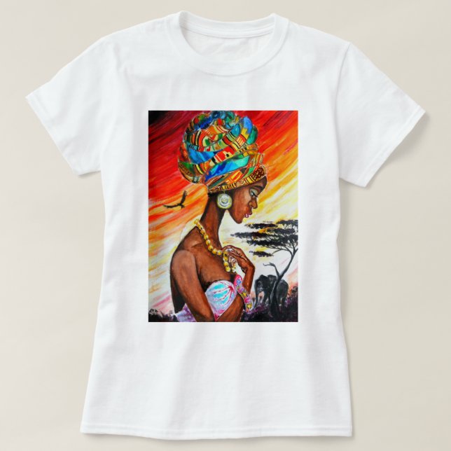 African Princess Söt Woman T-Shirt Gift (Design framsida)