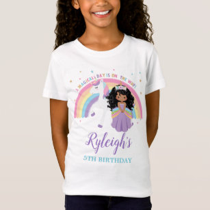 African Princess Unicorn Rainbow Birthday Outfit T Shirt