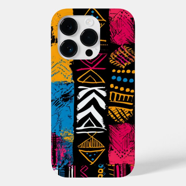 African Print iPhone 14 Pro Fodral (Baksida)