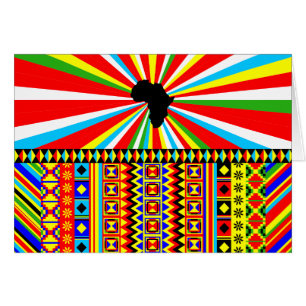 African Print Kente Trasa Tribal Mönster Ankara Hälsningskort