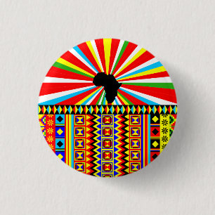 African Print Kente Trasa Tribal Mönster Ankara Knapp