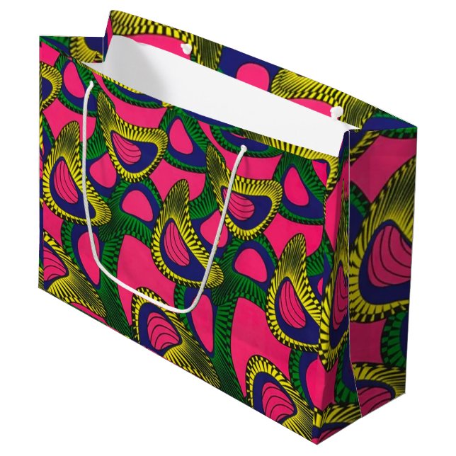 African Print Large Gift Bag (Framsidan Vinklad)
