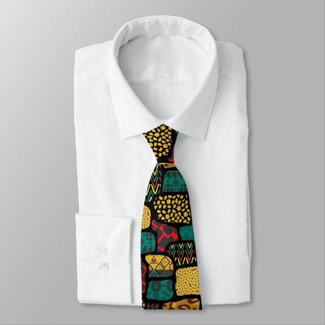 African Print Neck Tie Slips (Bunden)