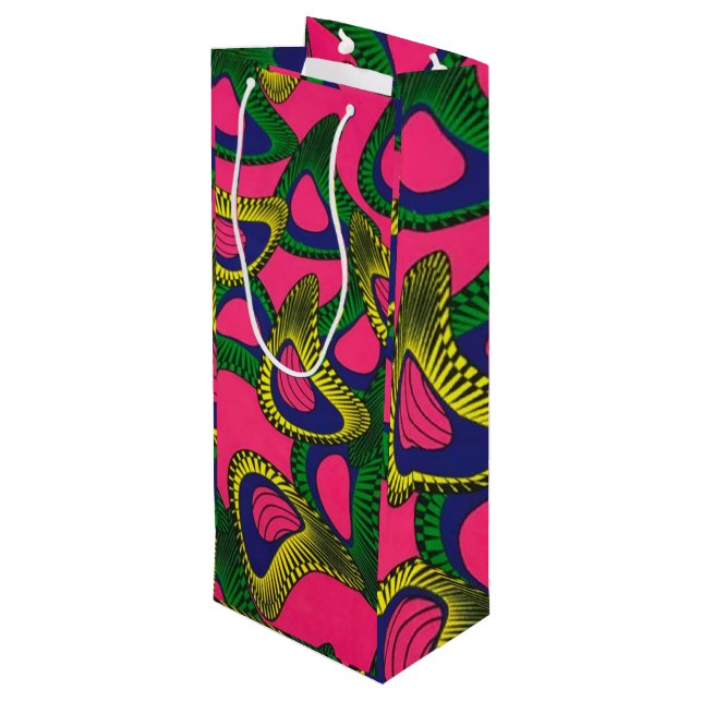 African Print Wine Gift Bag (Baksidan Vinklad)