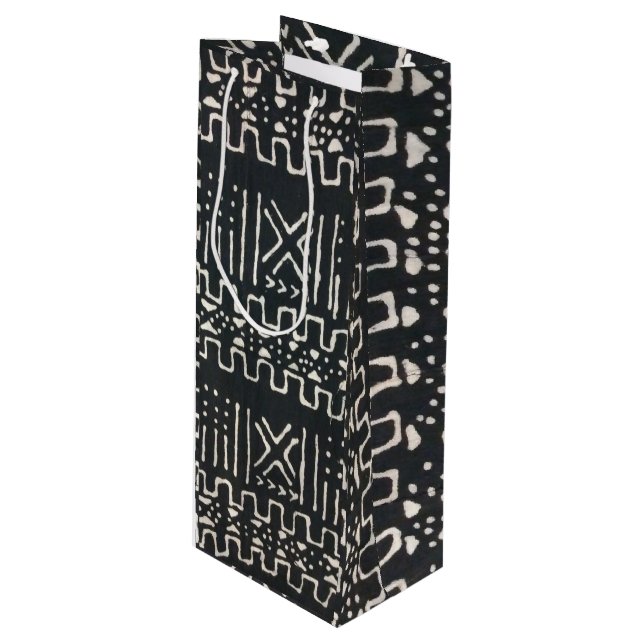 African Print Wine Gift Bag (Framsidan Vinklad)