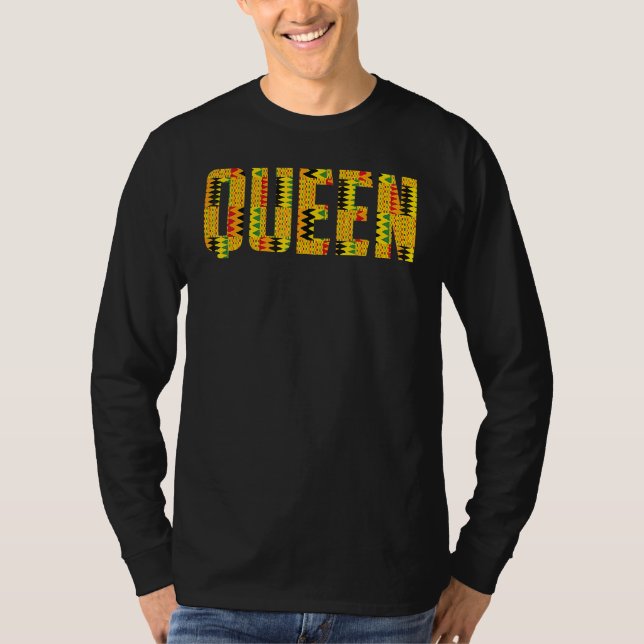 African Queen  For Women Cool Kente Cloth T Shirt (Framsida)