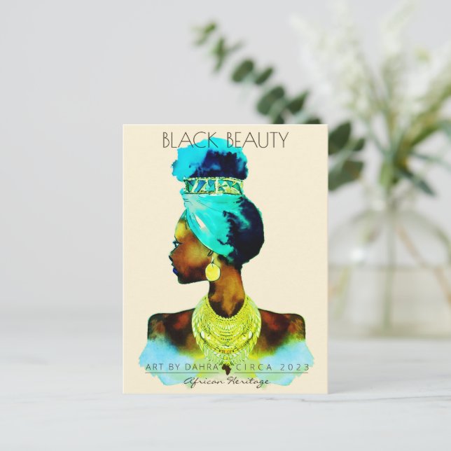 AFRICAN QUEEN HEAD WRAP NATURAL HAIR VYKORT (Stående Fram)