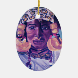 AFRICAN QUEEN-prydnadsföremål Julgransprydnad Keramik