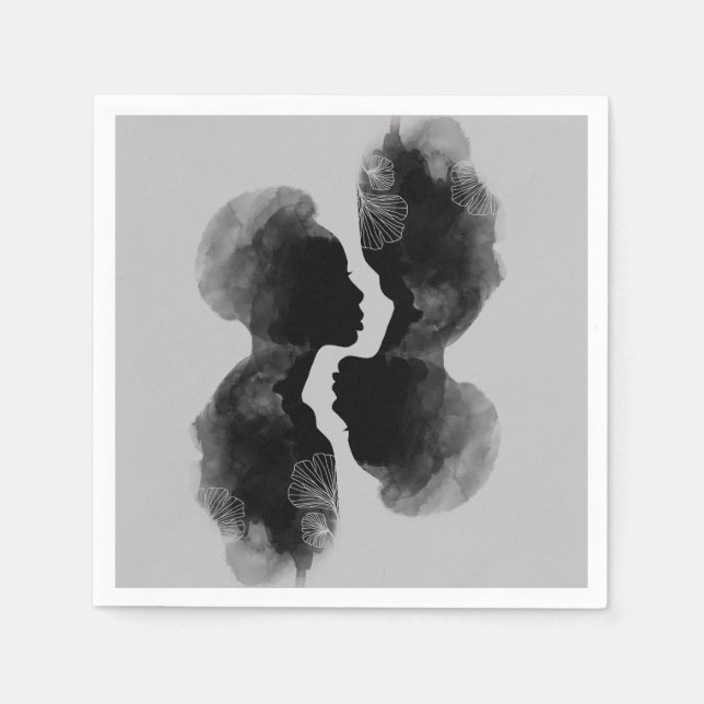 African Queen Silhouette Art Pappersservett (Framsidan)