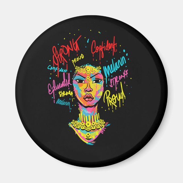 African Queen Strong Woman Black History Month Pro Magnet (Framsidan)
