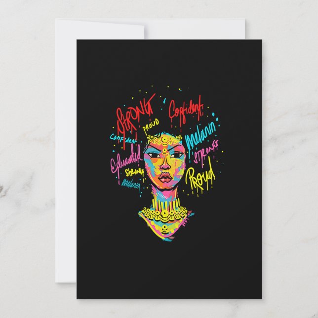 African Queen Strong Woman Black History Month Pro Spara Datumet (Framsida)