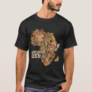 African Queen Tribal Print och Kente Print eller H T Shirt