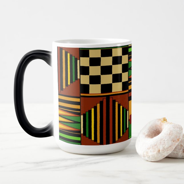 African Royal Kente Cloth Design Magisk Mugg (Med munk)