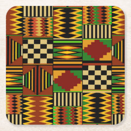 African Royal Kente Cloth Design Underlägg Papper Kvadrat