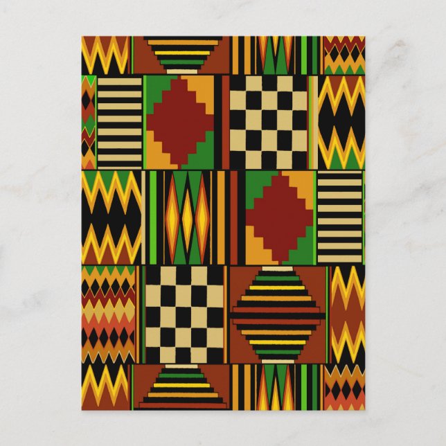 African Royal Kente Cloth Design Vykort (Framsida)