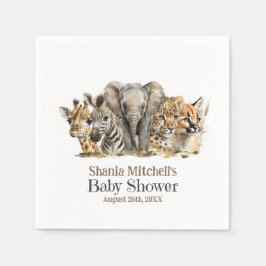 African Safari Animals Baby Shower Pappersservett