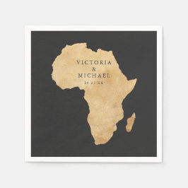 African Safari Boho Blommigt Monogram Pappersservett