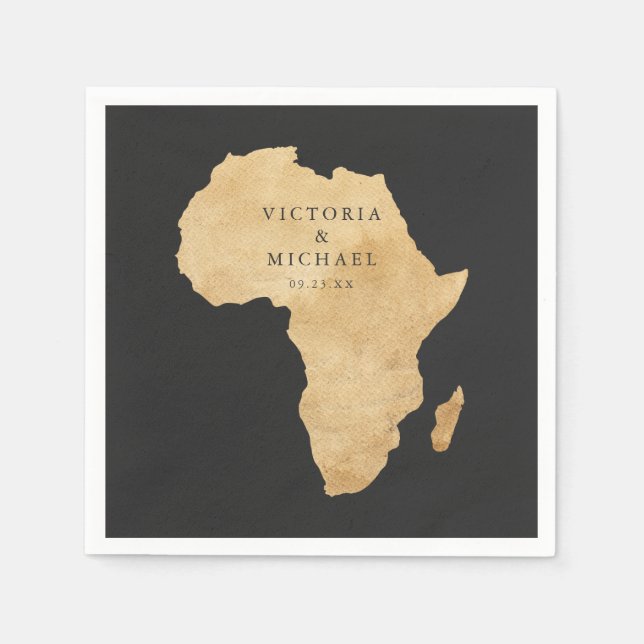 African Safari Boho Blommigt Monogram Pappersservett (Framsidan)