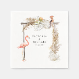 African Safari Boho Blommigt Monogram Pappersservett