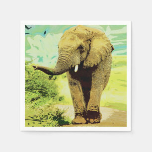 African Safari Elephant Pappersservett
