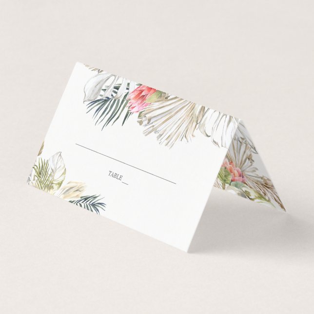 African Safari Floral | Bröllopsplatskort Visitkort (Framsida)