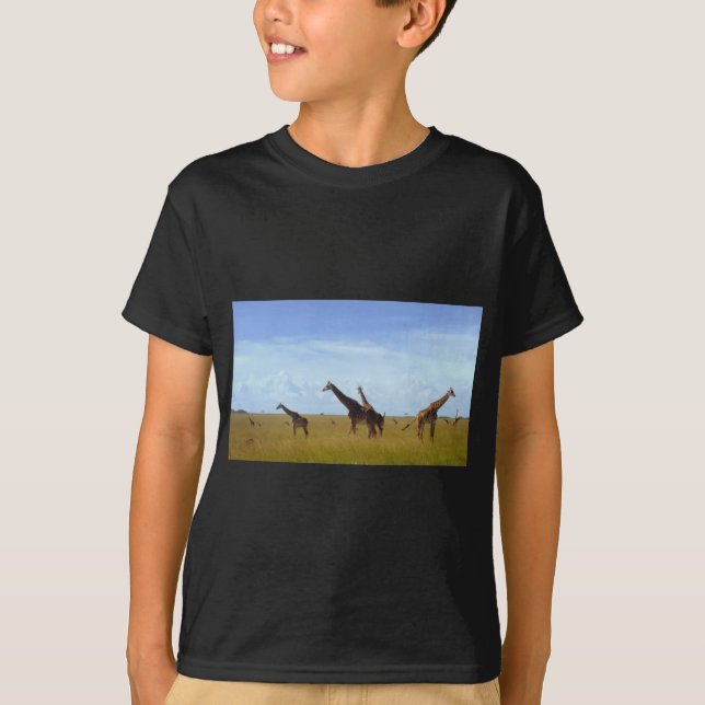 African Safari Giraffe Kenya Nairobi nationalpark T-shirt (Framsida)