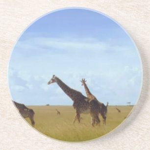 African Safari Giraffes Underlägg Sandsten