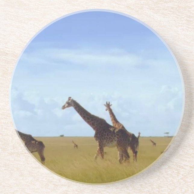African Safari Giraffes Underlägg Sandsten (Framsidan)