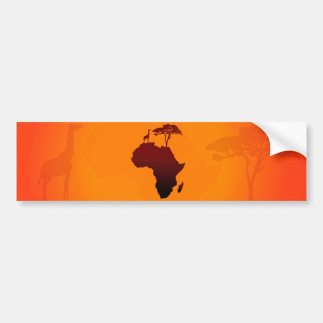 African Safari Karta - Bumper Sticker Bildekal (Framsidan)