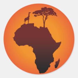 African Safari Karta - Sticker Runt Klistermärke