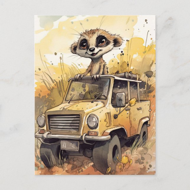 African Safari Meerkat Postcard Vykort (Framsida)
