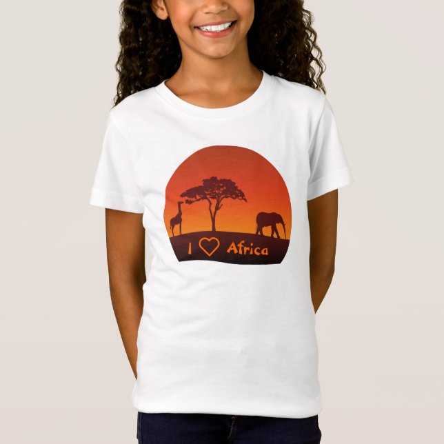 African Safari Silhouette - Barn Shirt T-shirt (Framsida)