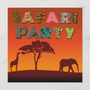 African Safari Silhouette Party - Inbjudan