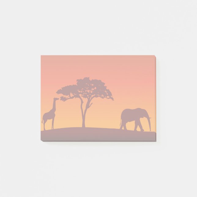 African Safari Silhouette - Post it® Notes Post-it Block (Framsida)