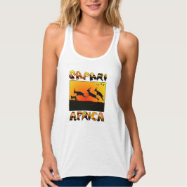 African Safari Sunset dam tanktop Linne Med Racerback