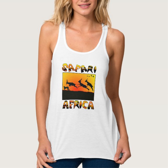 African Safari Sunset dam tanktop Linne Med Racerback (Framsida)