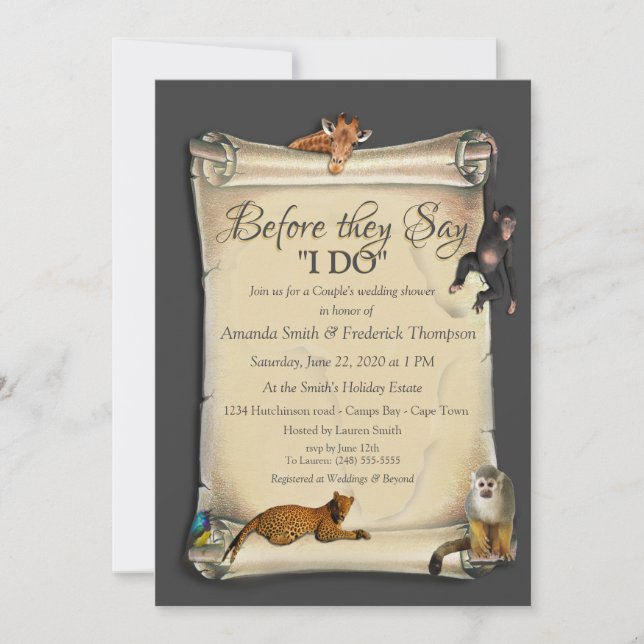 African Safari Sunset Möhippa Inbjudningar (Framsida)