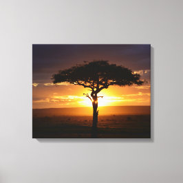 African Safari Sunset Stretched Kanvastryck
